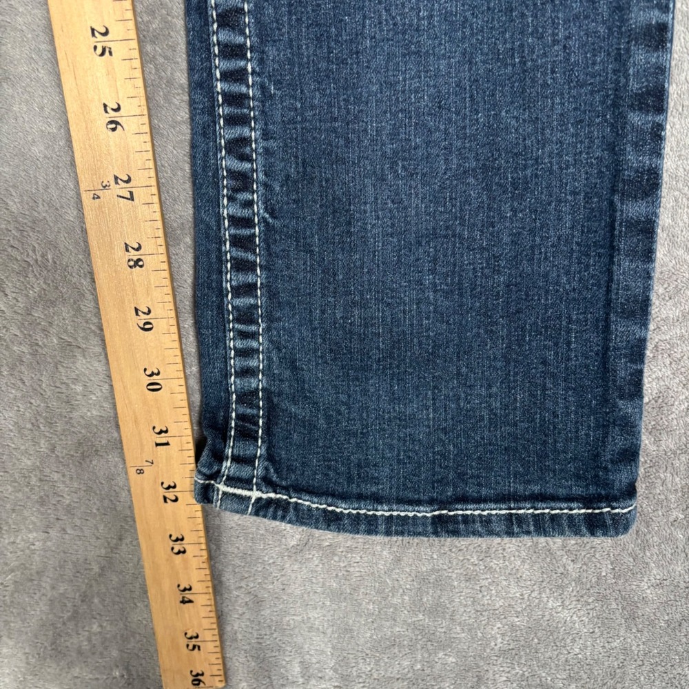 Vintage True Religion Womens Jeans Size 28 Dark Wash USA Rhinestone Embellished - Picture 15 of 16